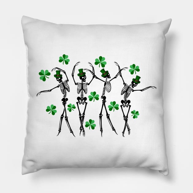 Shamrock skellies Pillow by Fourannas