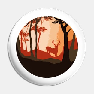 Sunrise Deer Circle Pin