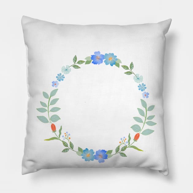 Floral Wreath Pillow by CalliLetters