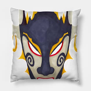 Watercolor tribal mask Pillow