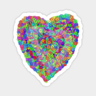 Fluffy Rainbow Textured Heart Magnet