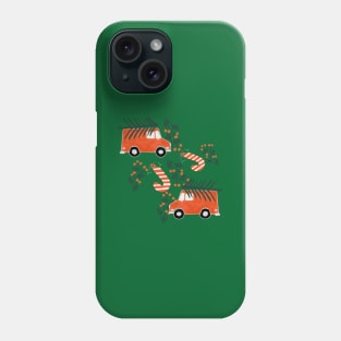 Christmas truck and candy cane Phone Case