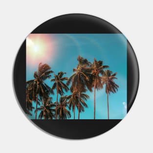 Palmtrees aqua Pin