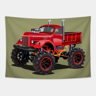 Cartoon monster truck Tapestry