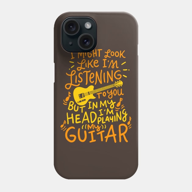 Funny Guitar Player T-Shirt Music Lover Guitarist Gift Phone Case by CheesyB