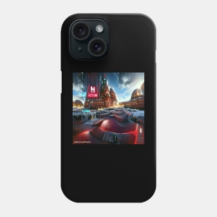 RED SQUARE 2972 ORIGINAL AI DIGITALLY GENERATED ARTWORK Phone Case