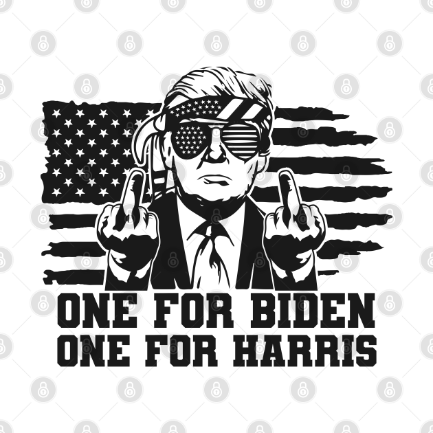 Disover Trump Middle Finger American Flag - Anti Biden Harris - T-Shirt