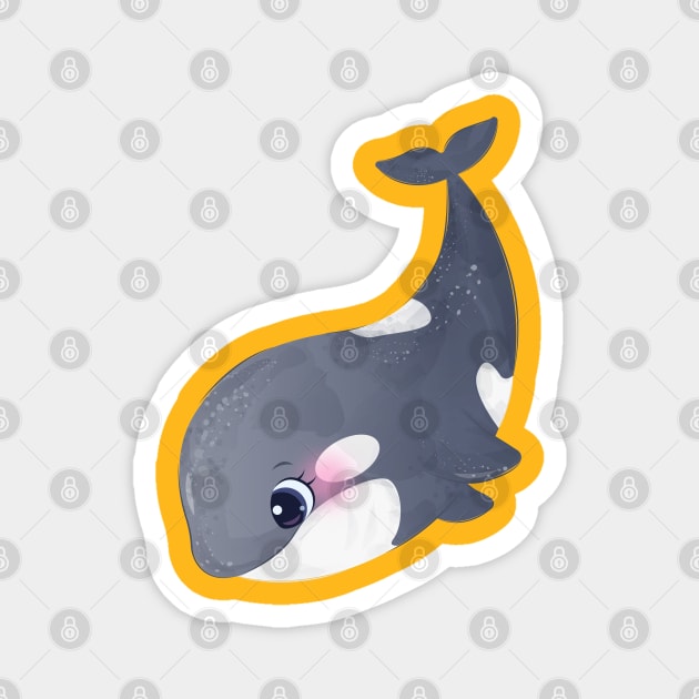 cute little baby dolphin Magnet by O2Graphic