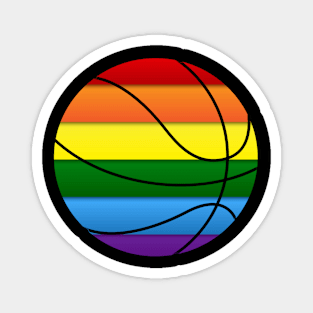 Basketball Gay Pride Lgbt Rainbow Flag Magnet