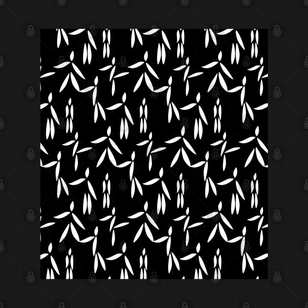 People stick figure pattern in black and white by Spinkly