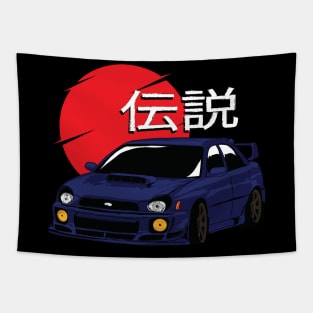 I Love WRxSubie_Dark Blue Subie Tapestry