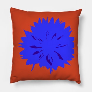 Cornflower Royal Blue Flower Abstract Pillow