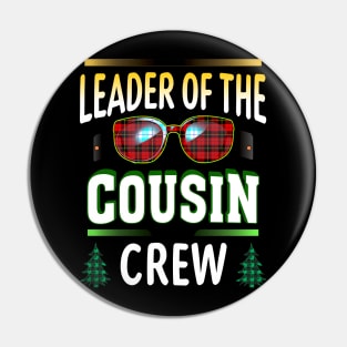 Leader Of The Cousin Crew Funny Christmas Family Costume T-Shirt Pin