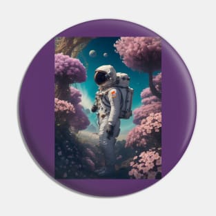 Astronaut in the cosmic garden Pin