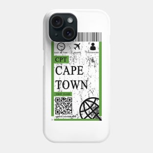 Cape town flight ticket boarding pass abstract Phone Case