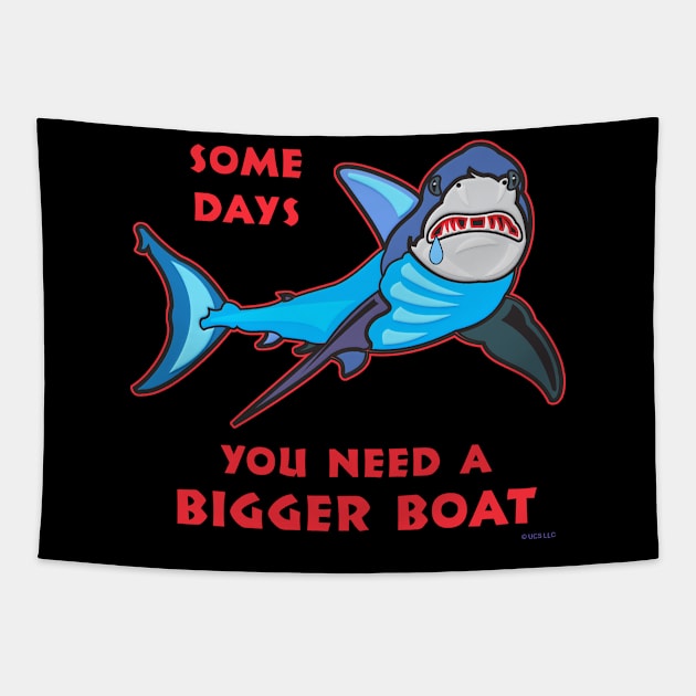 Shark - Some Days You Need a Bigger Boat Tapestry by evisionarts