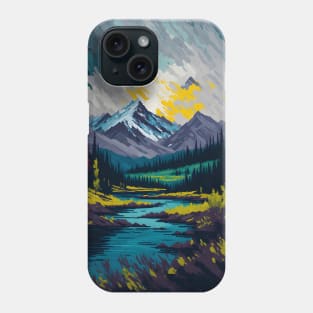 Autumn river and mountains Phone Case