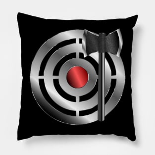 Silver Target w/ Red Bullseye Throwing Axe Kit Pillow