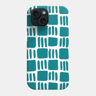 Abstract squares - turquoise Phone Case