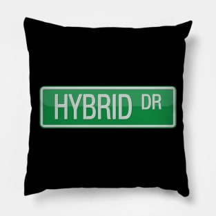 Hybrid Drive Road Sign Pillow