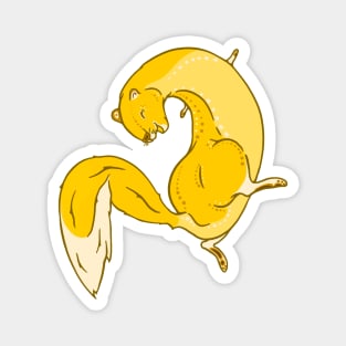 Whimsical Banana Weasel Illustration Magnet