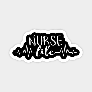 Nurse life text with heart beat Magnet