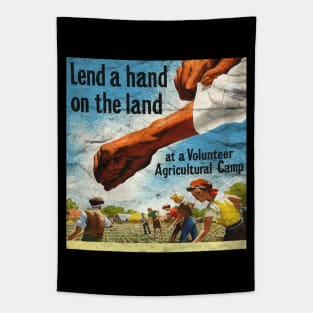 Distressed Lend a Hand on the Land Poster Tapestry