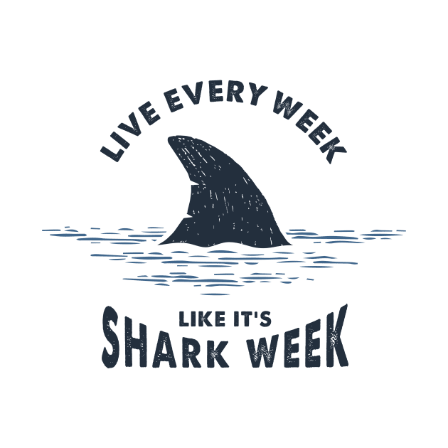 Inspirational Funny Quote. Nautical Illustration With Shark Tail. Shark Week by SlothAstronaut