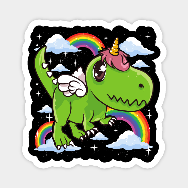 Cute Dinosaur & Unicorn Unisaur Mythical Animal Magnet by theperfectpresents