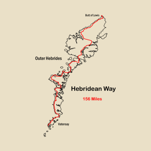 Route Map of the Hebridean Way in Scotland T-Shirt