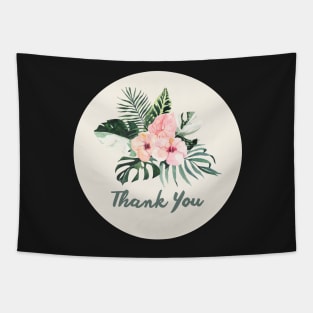 Thank You with Flower 02 Tapestry