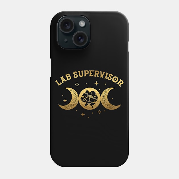 Lab Supervisor - Boho Moon & Wild Rose Golden Design Phone Case by best-vibes-only