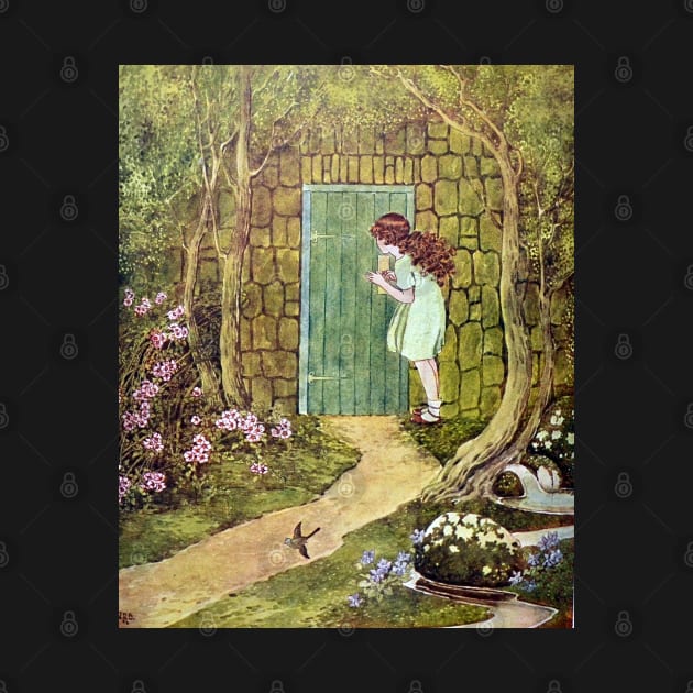 The Little Green Door - Ida Rentoul Outhwaite by forgottenbeauty