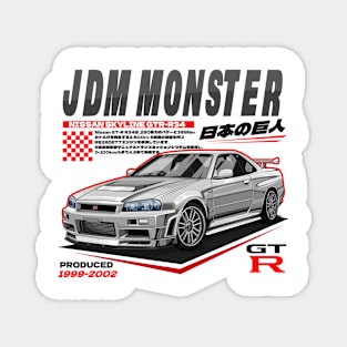 NISSAN SKYLINE GTR-R34 (WHITE) Magnet