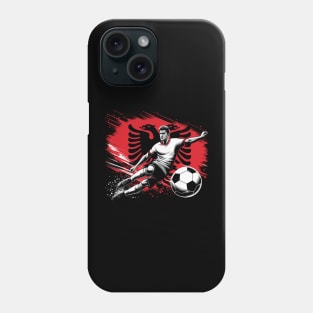 Dynamic Albania Soccer Star in Action - Vector Design Phone Case