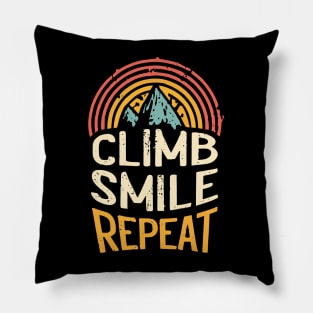 Free Climbing Boulderer Mountain Rock Bouldering Climber Gym Retro Pillow