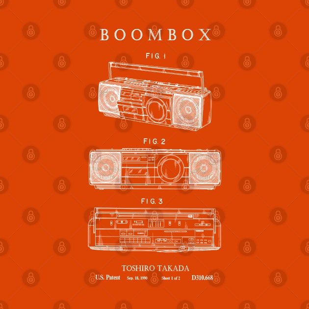Boombox Ghettoblaster Patent Print 1987 by MadebyDesign
