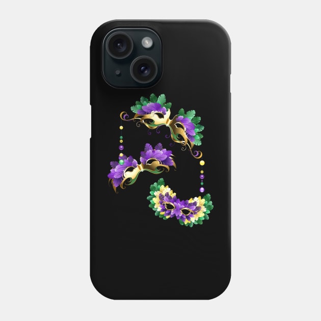 Three Mardi gras masks Phone Case by Blackmoon9