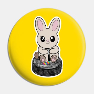 Pride Puck Bunny (Pansexual) Pin