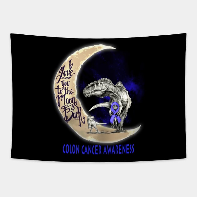 colon cancer dinosaur moon Tapestry by TeesCircle