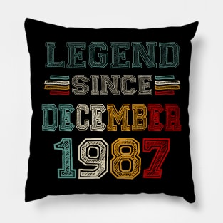 36 Years Old Legend Since December 1987 36th Birthday Pillow