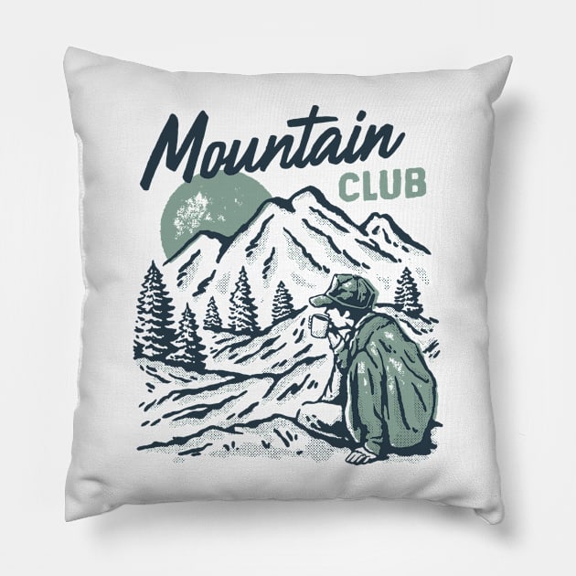 Mountain Club Pillow by AlexStudio