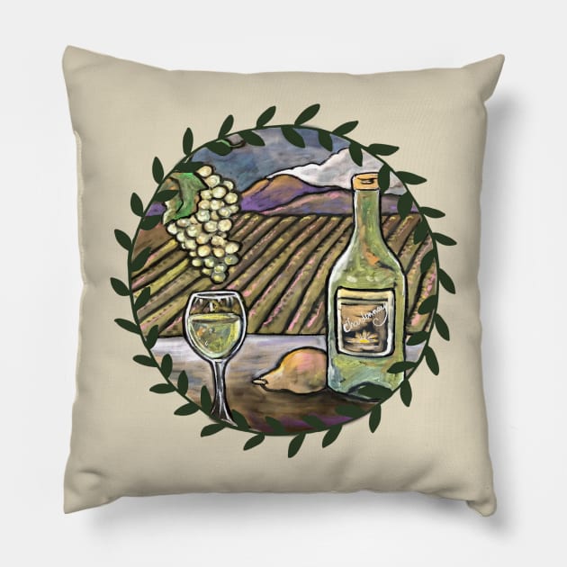 Chardonnay Girl Wine Lovers Pillow by ArtisticEnvironments