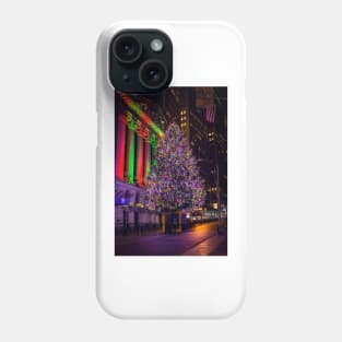 Wall St Tree at Night Phone Case