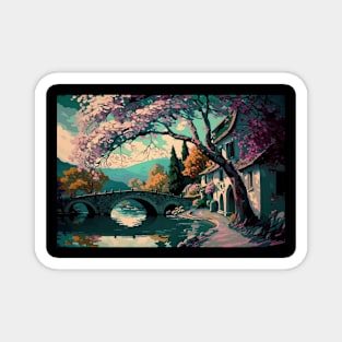 Serene Mountain Vista Magnet