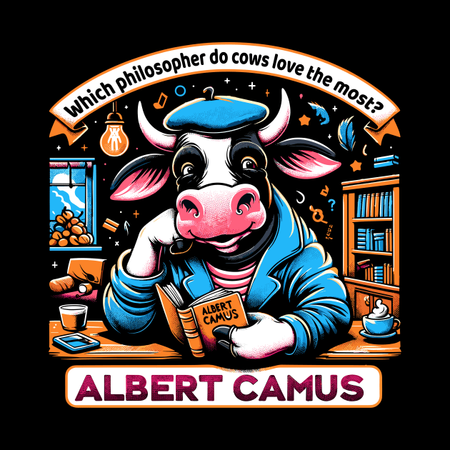 Philosophical Cow Enjoys Camus by positivedesigners