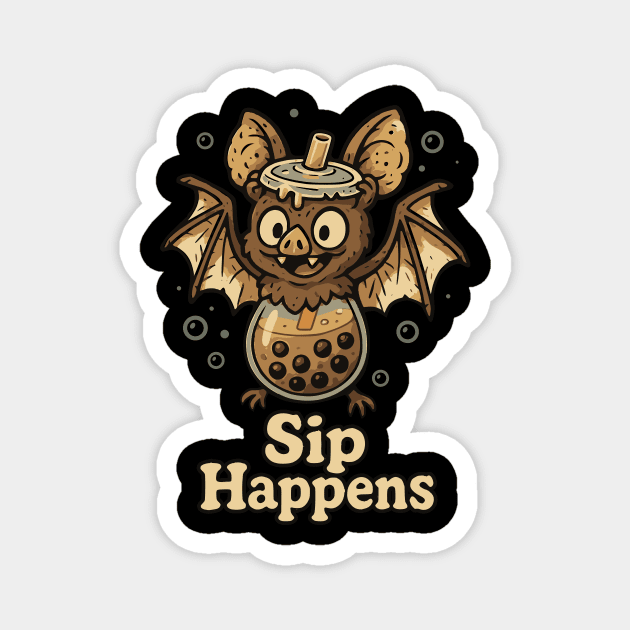 Sip Happens – Boba Bat Chaos in Every Bubble Magnet by Designed By Marty