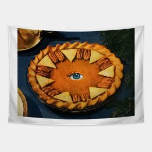 Divine Eye In The Pie - Surreal/Collage Art Tapestry