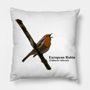 Birding European Robin Pillow