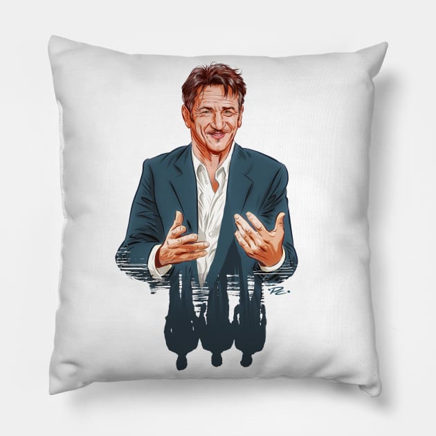 Sean Penn - An illustration by Paul Cemmick Pillow by PLAYDIGITAL2020